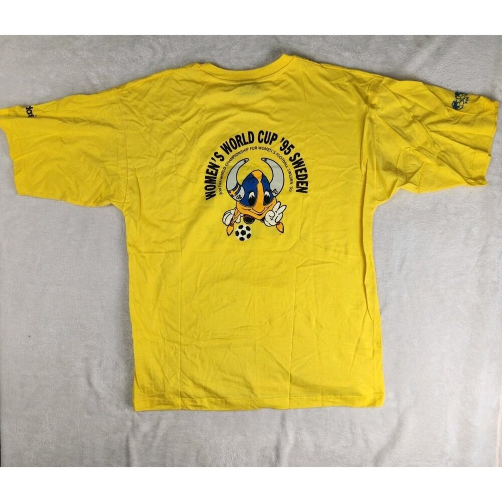 Vintage 1995 Adidas FIFA Women’s World Cup Sweden T-Shirt Size M Soccer Football - Picture 6 of 11